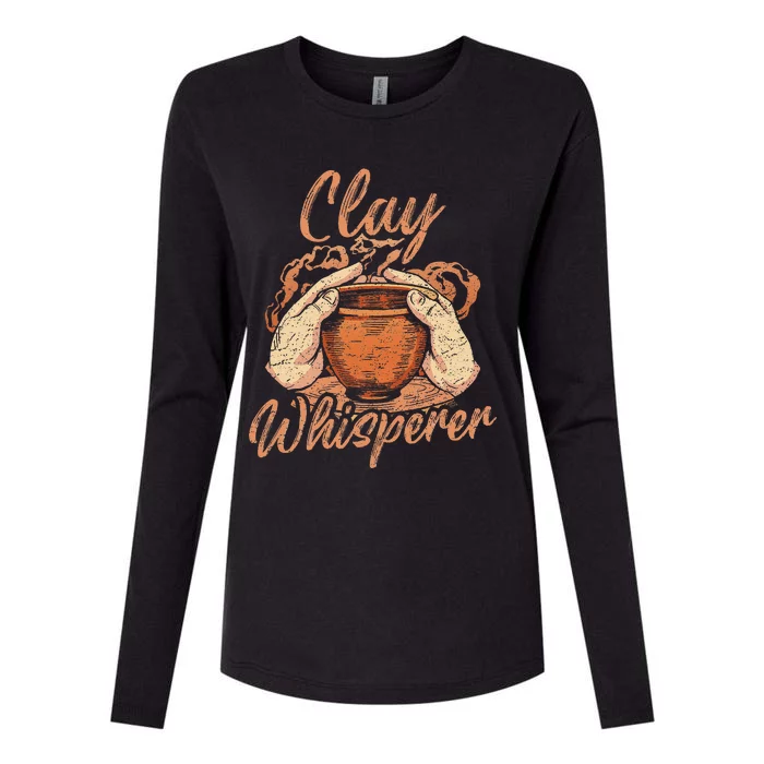 Potter Funny Clay Whisperer Pottery Ceramic Womens Cotton Relaxed Long Sleeve T-Shirt