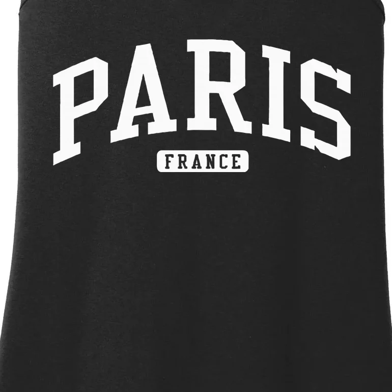 Paris France College University Style Ladies Essential Tank