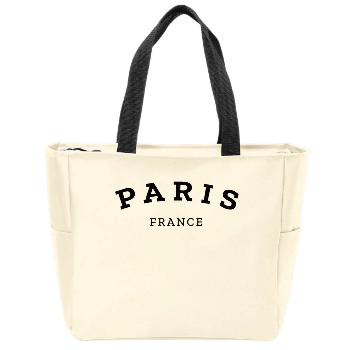 Paris France Cool Women Girl Casual French Zip Tote Bag