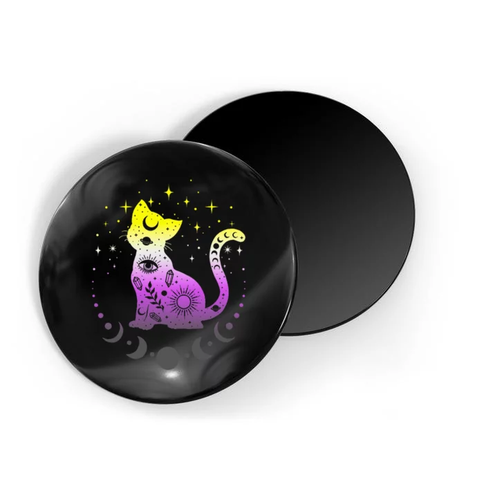 pride flag colors NonBinary astronomy cat Magnet