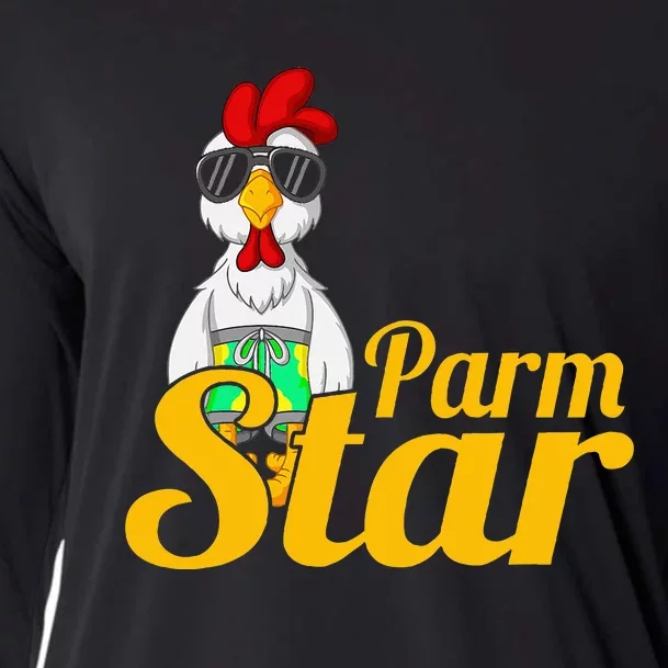 Parmstar Funny Chicken Parm Parmigiana Cooling Performance Long Sleeve Crew