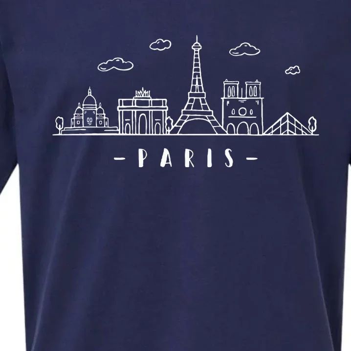 Paris France Capitalcity Skyline Eiffeltower Paris Lovers Sueded Cloud Jersey T-Shirt