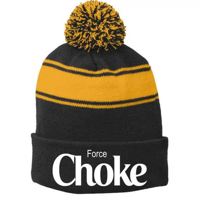 Psychic Force Choke Funny Scifi Logo Parody Stripe Pom Pom Beanie