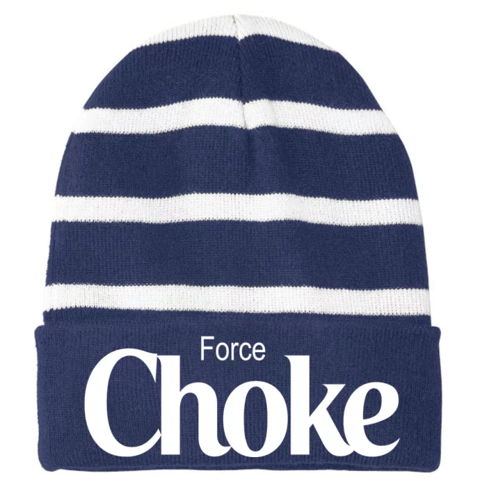 Psychic Force Choke Funny Scifi Logo Parody Striped Beanie with Solid Band