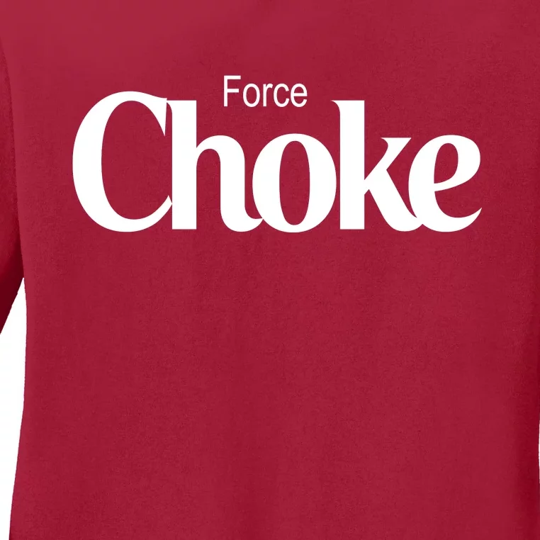 Psychic Force Choke Funny Scifi Logo Parody Ladies Long Sleeve Shirt