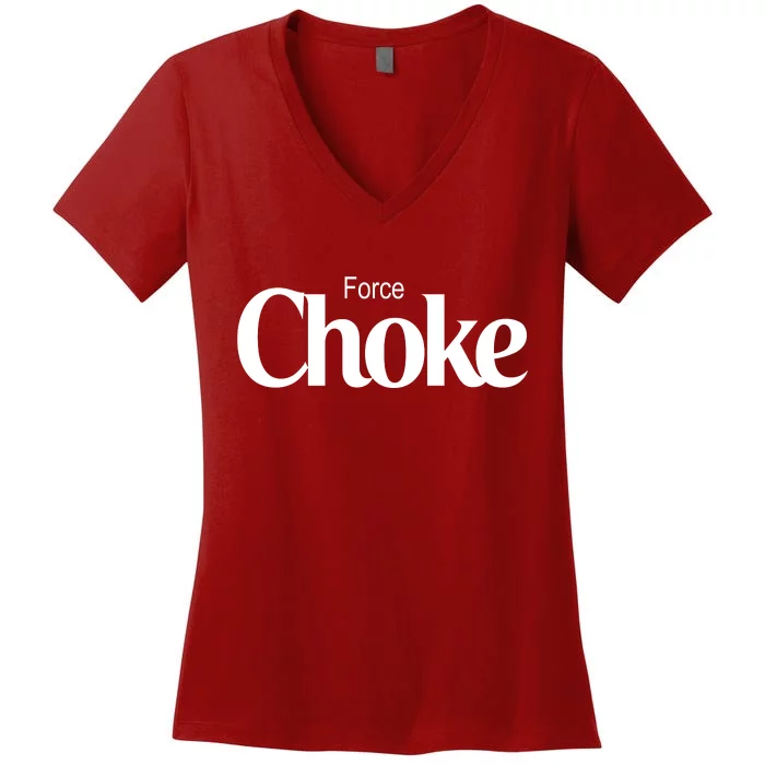 Psychic Force Choke Funny Scifi Logo Parody Women's V-Neck T-Shirt