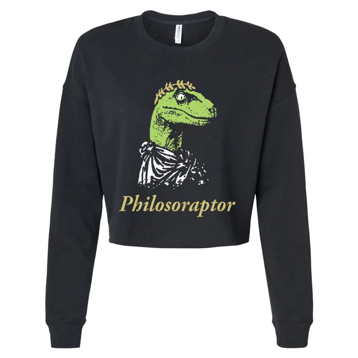 Philosoraptor Funny Cute Gift Cropped Pullover Crew