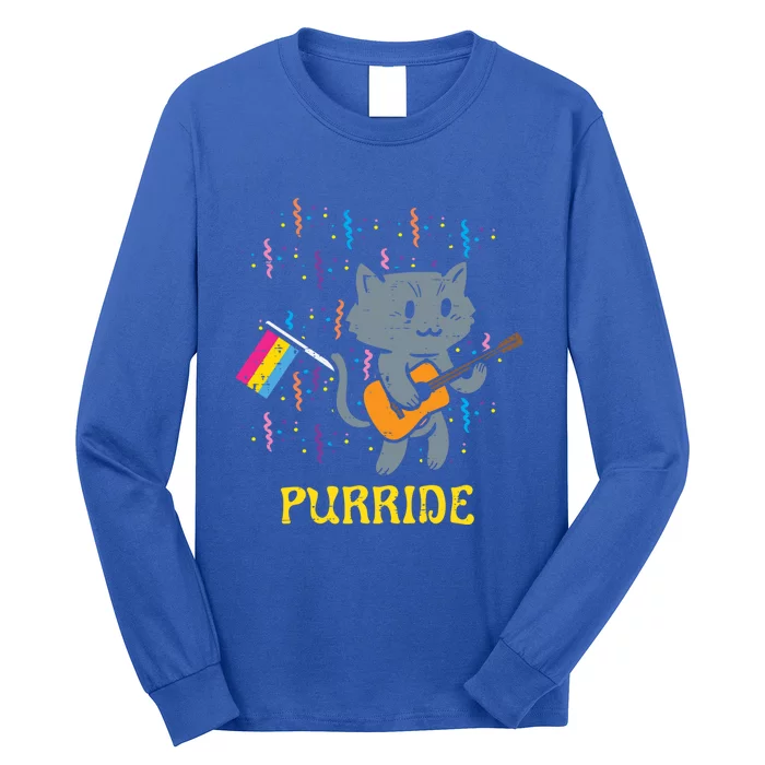 Pansexual Flag Cat Purride Guitar Pan Pride Month Lgbtq Ally T Long Sleeve Shirt Teeshirtpalace 4342