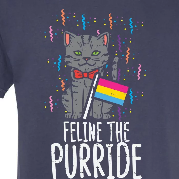 Pansexual Flag Cat Purride Pan Pride Month Lgbtq Ally Lgbt Gift Garment-Dyed Heavyweight T-Shirt