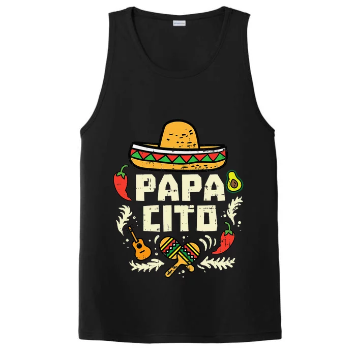 Papacito Family Cinco De Mayo Matchin Couple Mexican Dad Performance Tank