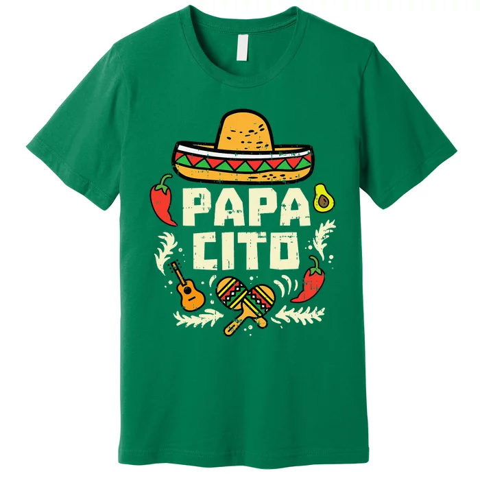 Papacito Family Cinco De Mayo Matchin Couple Mexican Dad Premium T-Shirt