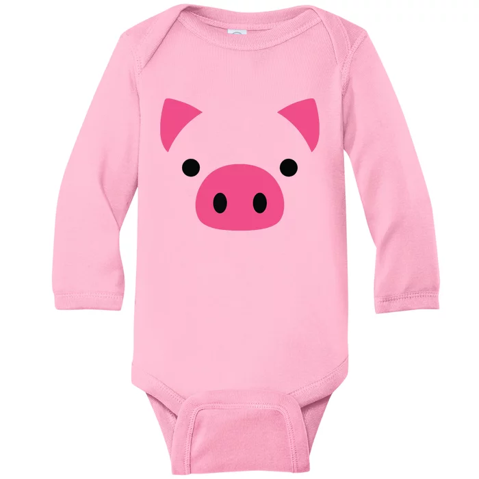 Pig Face Costume Funny Halloween Baby Long Sleeve Bodysuit