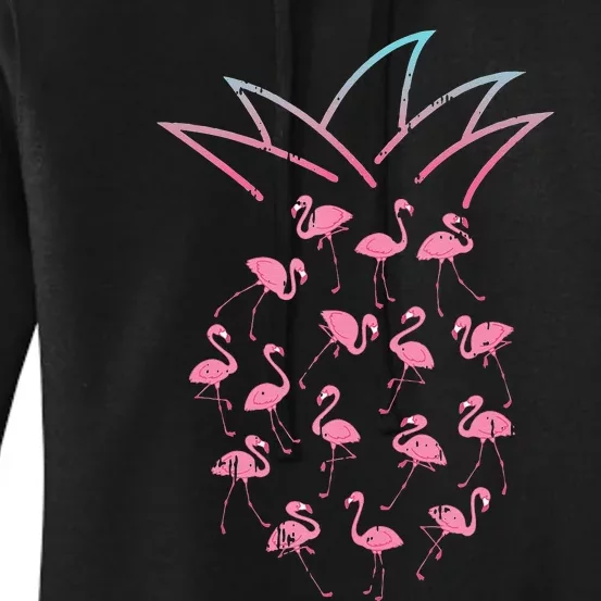 Pineapple Flamingo Cute Funny Tropical Fruit Hawaii Gift Women's Pullover Hoodie