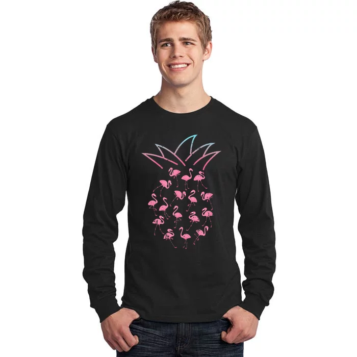 Pineapple Flamingo Cute Funny Tropical Fruit Hawaii Gift Tall Long Sleeve T-Shirt