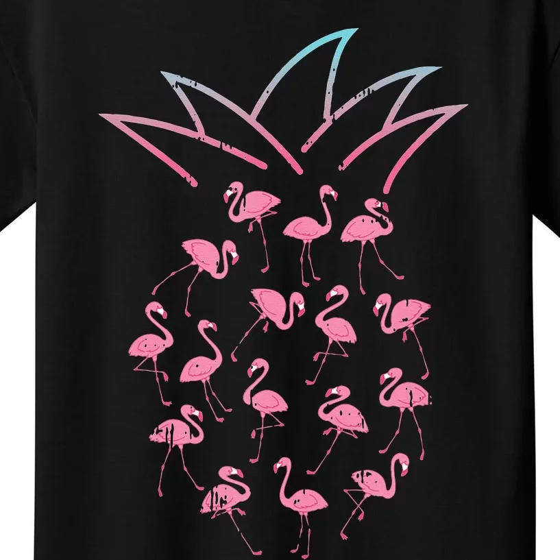 Pineapple Flamingo Cute Funny Tropical Fruit Hawaii Gift Kids T-Shirt