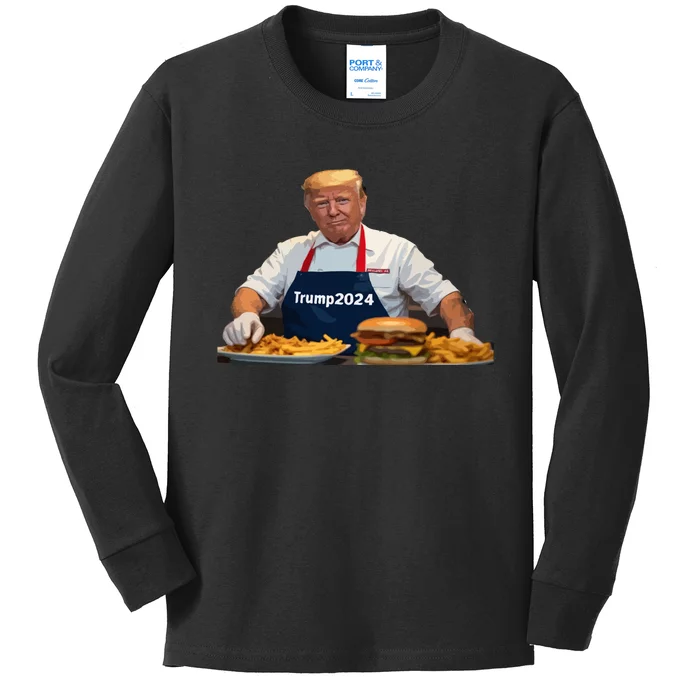 Political Figure Chef Illustration Kids Long Sleeve Shirt