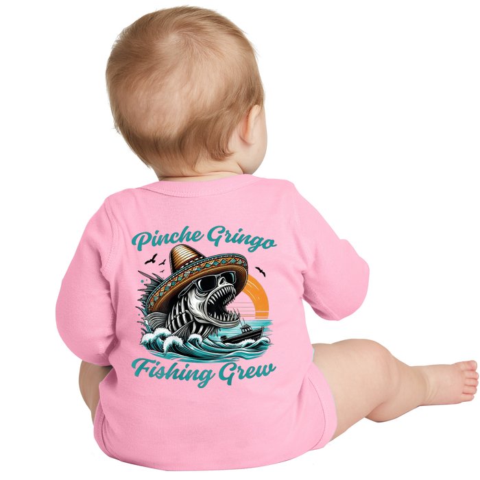 Pinchegringo Fishing Crew (On Back) Back Print Baby Long Sleeve Bodysuit