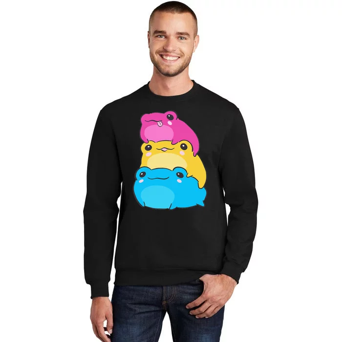 Pansexual Flag Color Frogs Subtle Pan Pride LGBTQ Aesthetic Sweatshirt