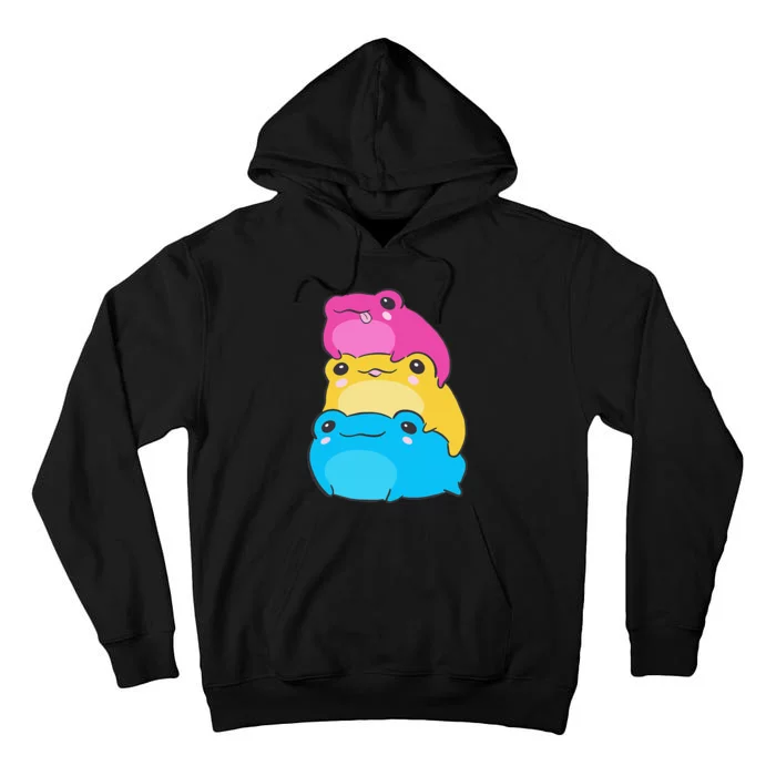 Pansexual Flag Color Frogs Subtle Pan Pride LGBTQ Aesthetic Tall Hoodie