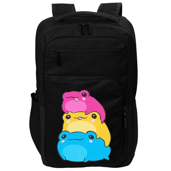 Pansexual Flag Color Frogs Subtle Pan Pride LGBTQ Aesthetic Impact Tech Backpack