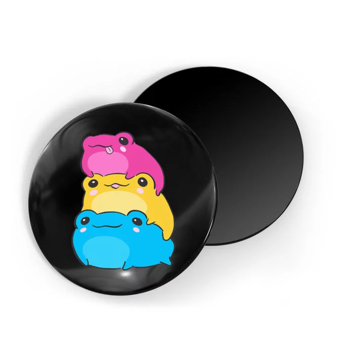 Pansexual Flag Color Frogs Subtle Pan Pride LGBTQ Aesthetic Magnet