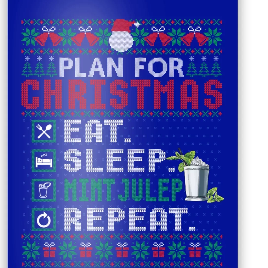 Plan For Christmas Eat Sleep Mint Julep Repeat Cocktail Gift Poster