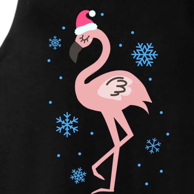 Pink Flamingo Christmas Cool Gift Ladies Tri-Blend Wicking Tank