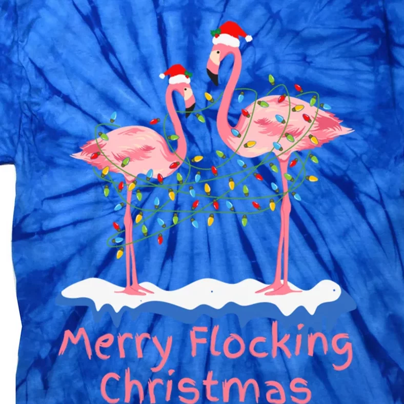 Pink Flamingos Christmas Gift Tie-Dye T-Shirt