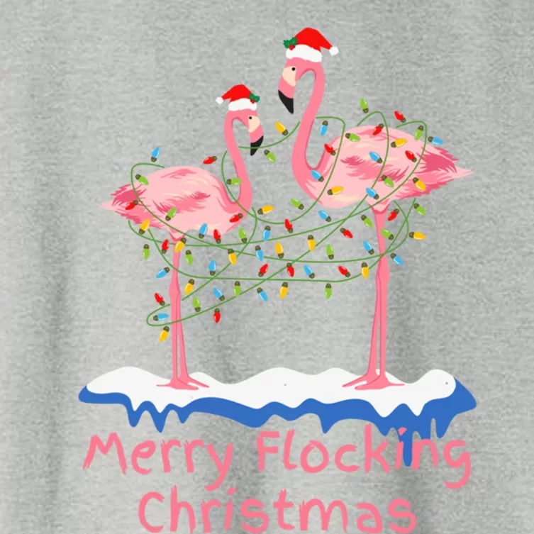 Pink Flamingos Christmas Gift Women's Crop Top Tee