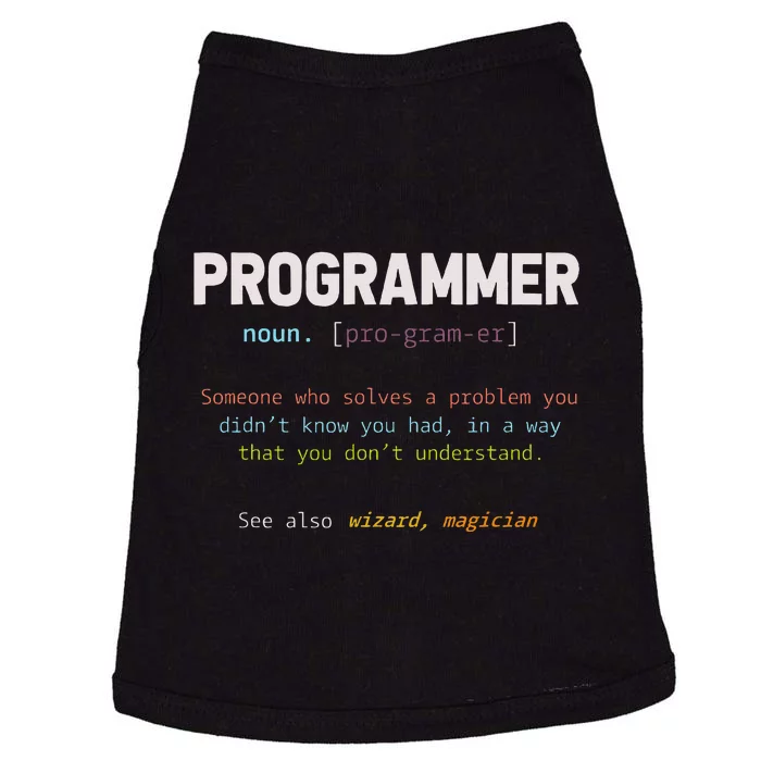 Programming Funny Computer Geek Gift Definition Programmer Doggie Tank