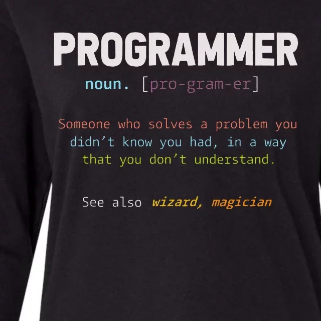 Programming Funny Computer Geek Gift Definition Programmer Womens Cotton Relaxed Long Sleeve T-Shirt