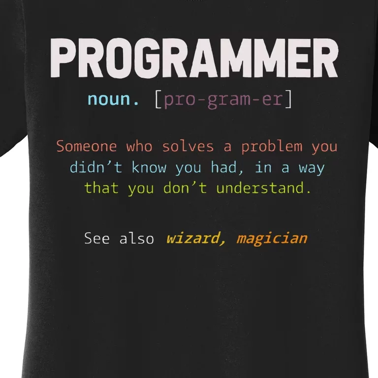 Programming Funny Computer Geek Gift Definition Programmer Women's T-Shirt