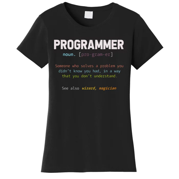 Programming Funny Computer Geek Gift Definition Programmer Women's T-Shirt