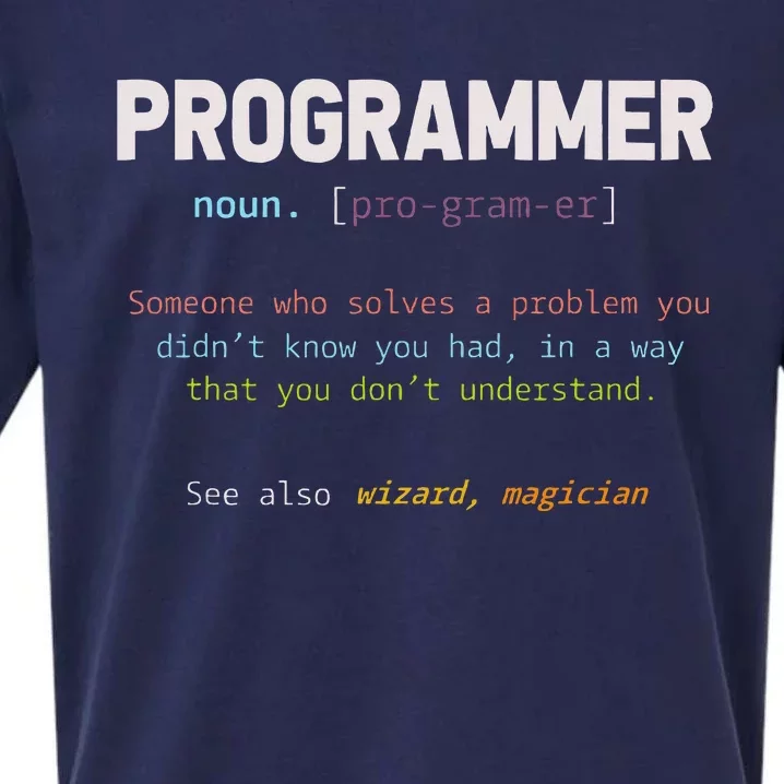 Programming Funny Computer Geek Gift Definition Programmer Sueded Cloud Jersey T-Shirt