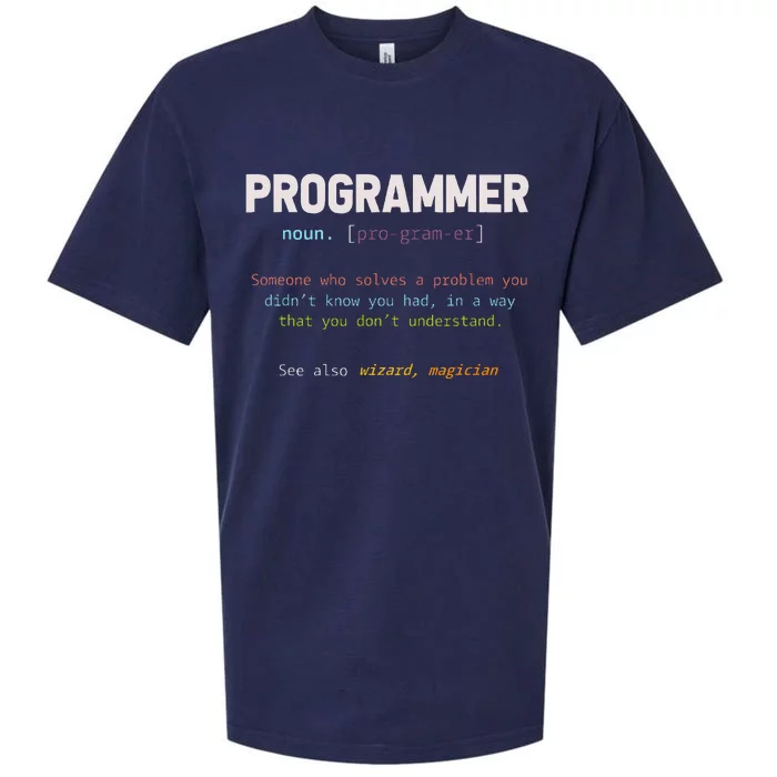 Programming Funny Computer Geek Gift Definition Programmer Sueded Cloud Jersey T-Shirt