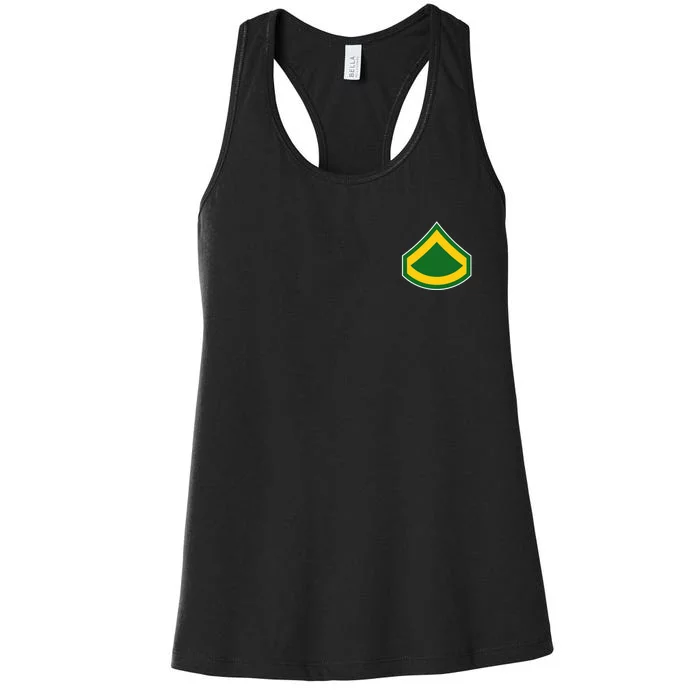 Private First Class Mlitary Badge Women's Racerback Tank