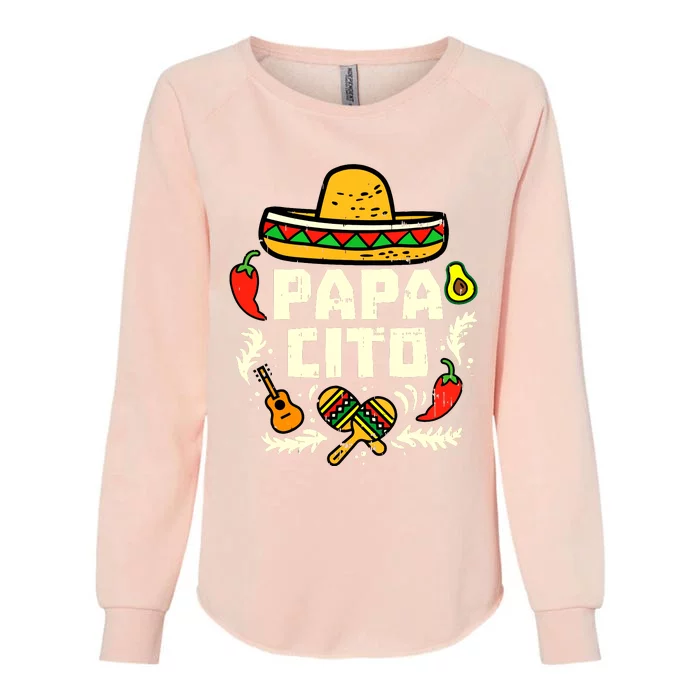 Papacito Family Cinco De Mayo Matchin Couple Mexican Dad Womens California Wash Sweatshirt