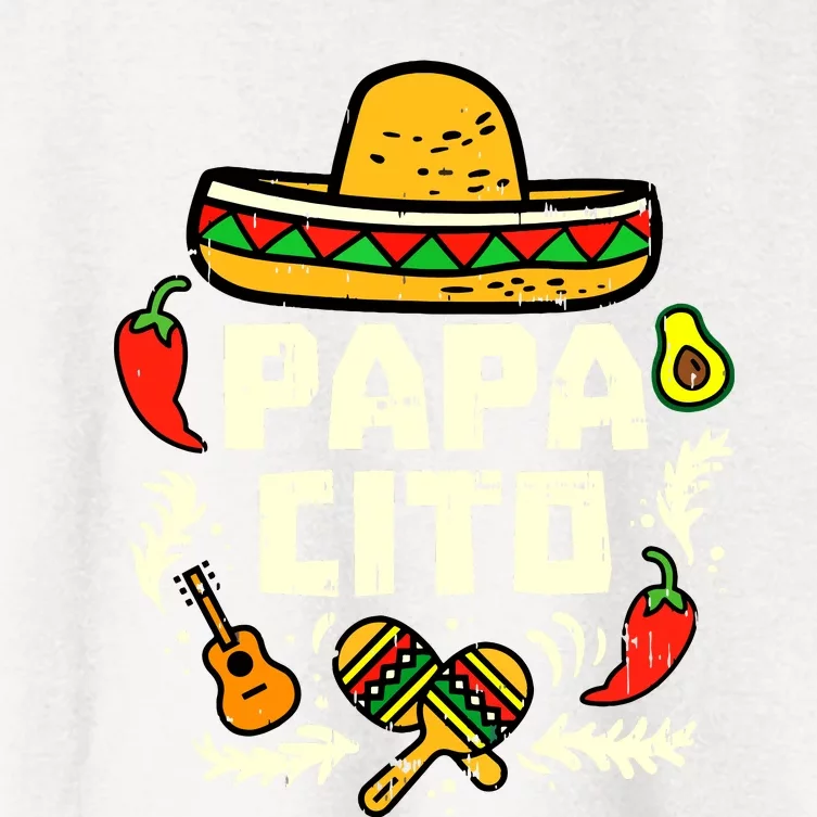 Papacito Family Cinco De Mayo Matchin Couple Mexican Dad Women's Crop Top Tee