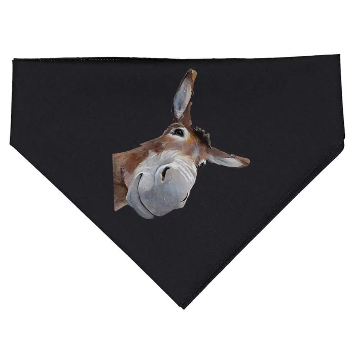 Peachbruh Funny Donkey Art Donkey Head Smile Eagerlys Gift USA-Made Doggie Bandana