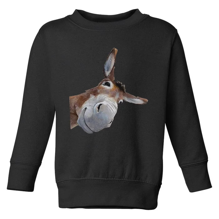 Peachbruh Funny Donkey Art Donkey Head Smile Eagerlys Gift Toddler Sweatshirt