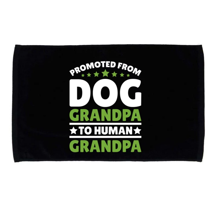 Promoted From Dog Grandpa To Hu Grandpa Gift Microfiber Hand Towel