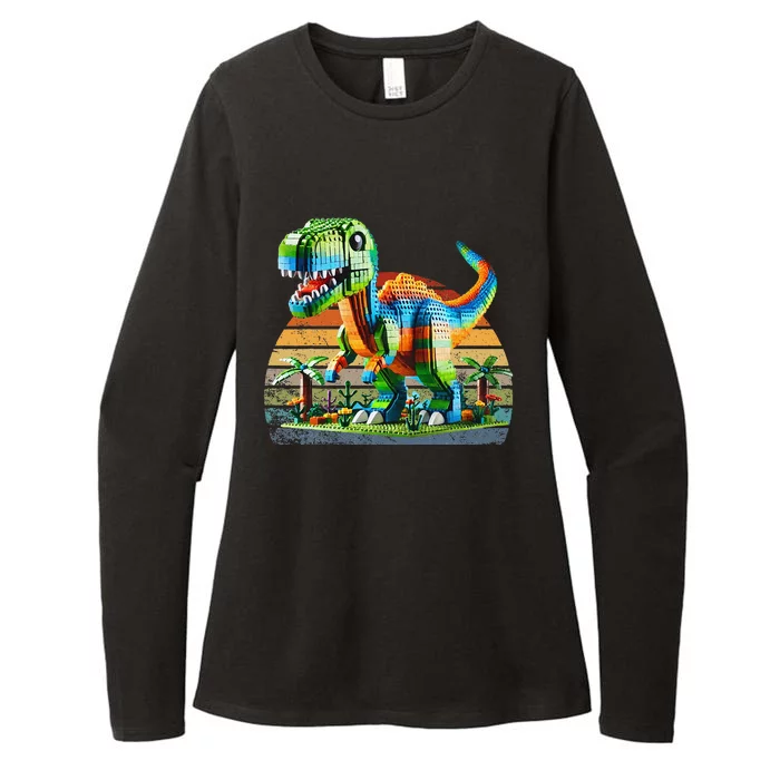 Play! Featuring Dinosaurs Bricks New Womens CVC Long Sleeve Shirt