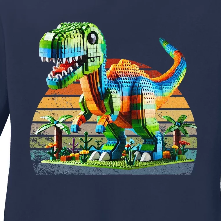 Play! Featuring Dinosaurs Bricks New Ladies Long Sleeve Shirt