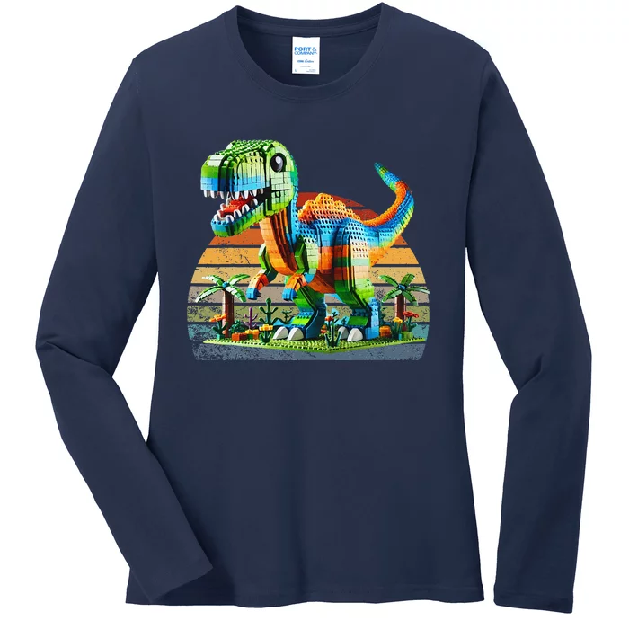 Play! Featuring Dinosaurs Bricks New Ladies Long Sleeve Shirt