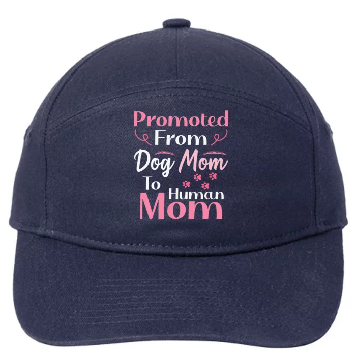 Promoted From Dog Mom To Human Mom MotherS Day 7-Panel Snapback Hat