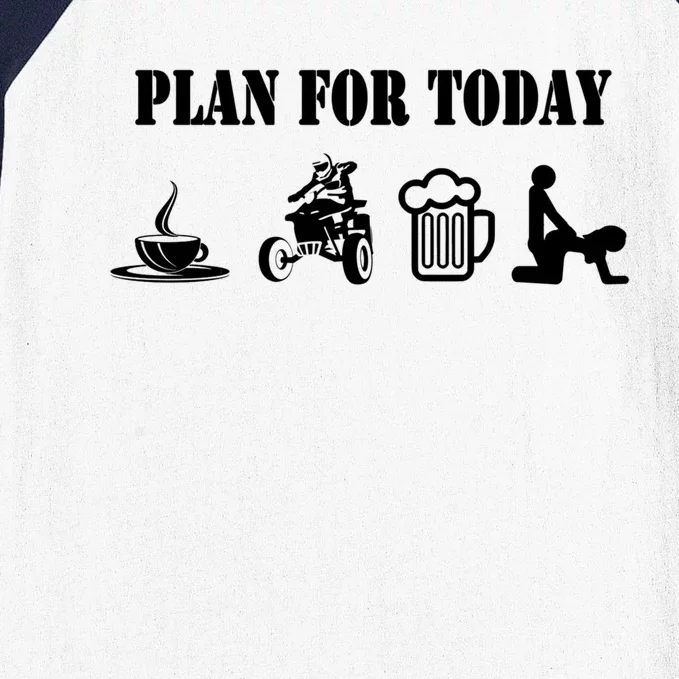 Plan For Day Cheeky Atv Quad Rider Gift Baseball Sleeve Shirt