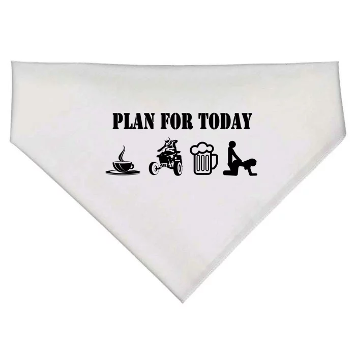 Plan For Day Cheeky Atv Quad Rider Gift USA-Made Doggie Bandana