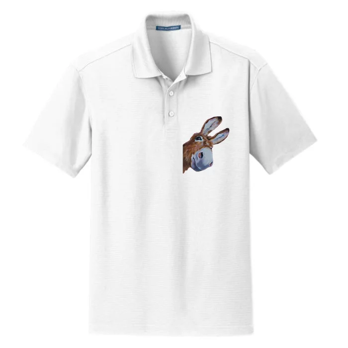 Peachbruh Funny Donkey Art Donkey Head Smile Eagerly Donkey Dry Zone Grid Performance Polo