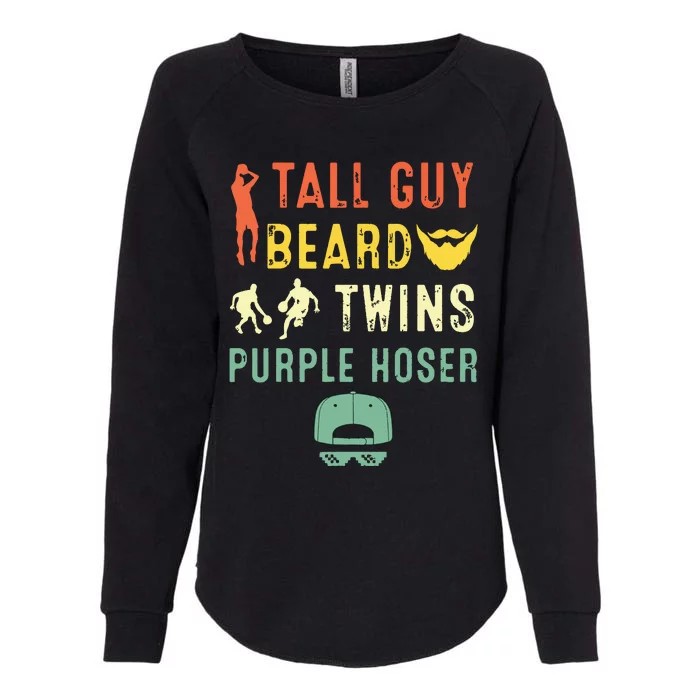 Perfect For Dude Tall Guy Beard Twins Purple Hoser Womens California Wash Sweatshirt