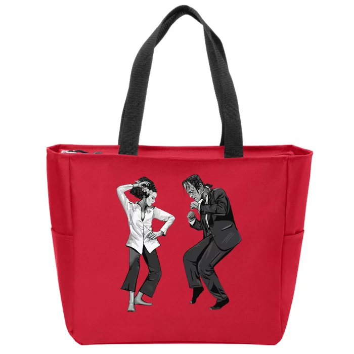 Pulp Frankenstein Dancing Monster Zip Tote Bag